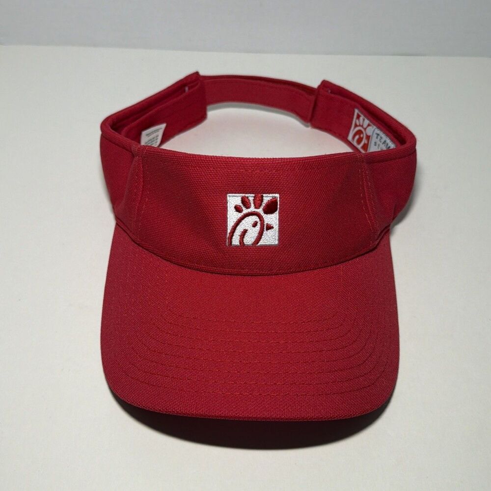 Chick-fil-A Employee Uniform Visor Red Team Style oobē Adjustable One Size Hat